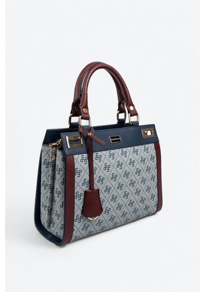 Silver Polo Sp1174 Kadın El Çantası Monogram Gri-laci-bordo