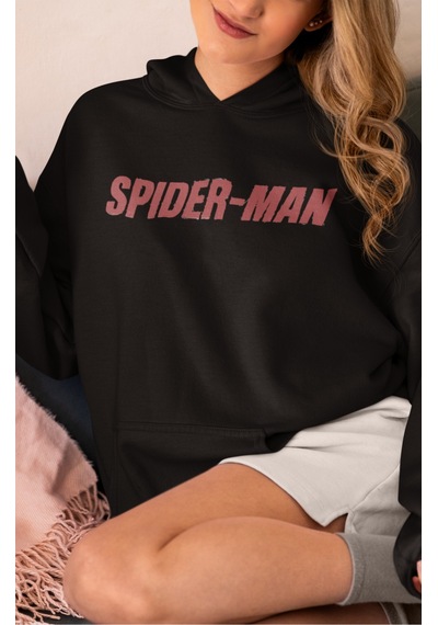 Sevbano Spider-man Film Kahramanı Örümcek Adam Sırt Baskılı Unisex Oversi Siyah