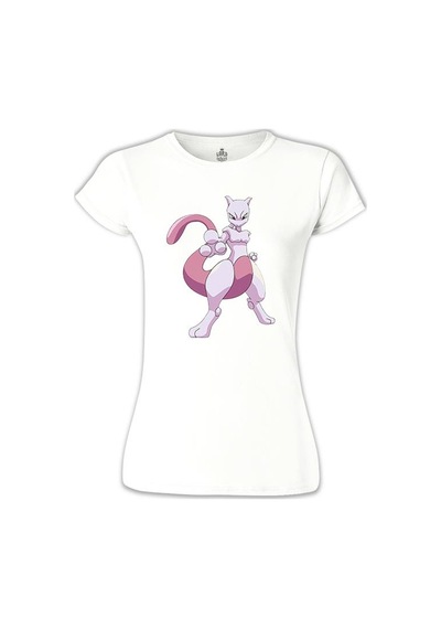Pokemon Go - Mewtwo Beyaz Kadın Tshirt 001
