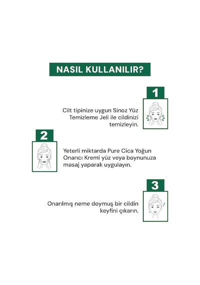 Sinoz Pure Cica Tahriş Olmuş Hasarlı Ciltlere Özel Bakım Kremi 50 ML