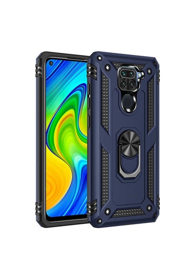 Xiaomi Redmi Note 9 Kılıf Zore Vega Yüzüklü Standlı Zırh Kılıf