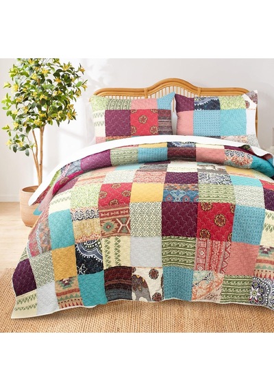 Renee Upcycle Benzersiz Kalan Kumaş Pamuk Astarlı Yorgan Seti, 3 Parça Tam/kraliçe Diğer