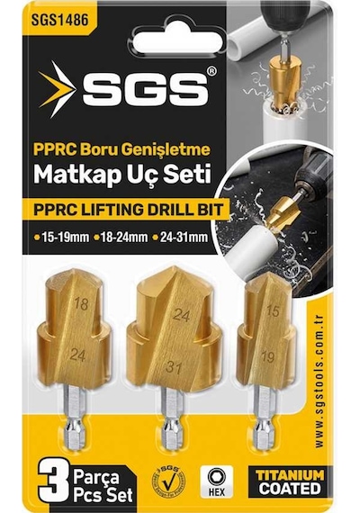 Sgs Pprc Boru Genişletme Matkap Ucu Seti 15-19/18-24/24-31mm Sgs1486