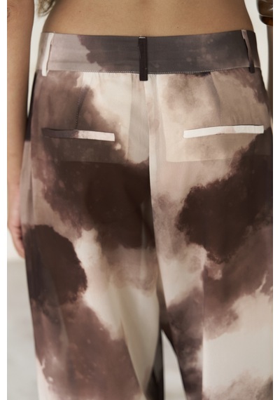 Mai Collection Mai Studios Co. Budiono Transparan Patlı Kahve Pantolon Kahve