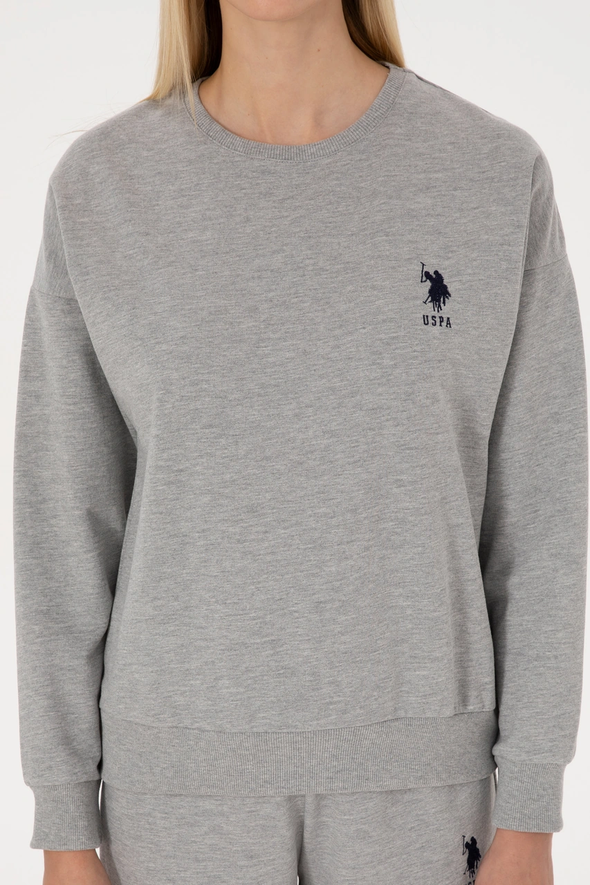 U.S. Polo Assn. Kadın Gri Melanj Pijama Takımı 50318899-VR086