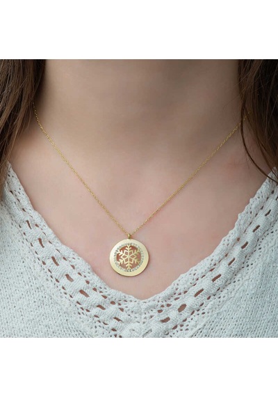 Gümüş Gold Kar Tanesi Kadın Kolye (551175670)