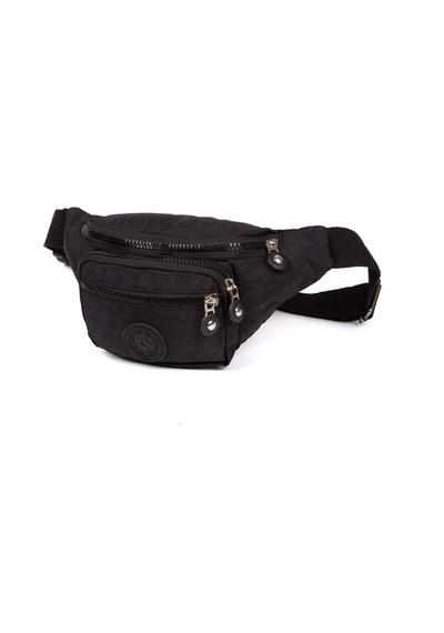 Newish Polo Kadın Krinkıl Kumaş Çapraz Omuz Ve Bel Çantası - New346 Siyah