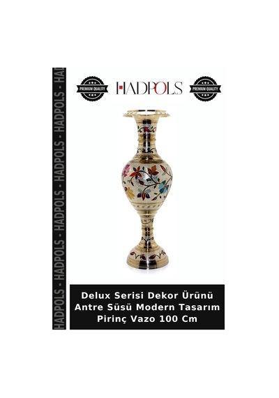 Delux Serisi Dekor Ürünü Antre Süsü Modern Tasarım Pirinç Vazo 100 Cm Diğer