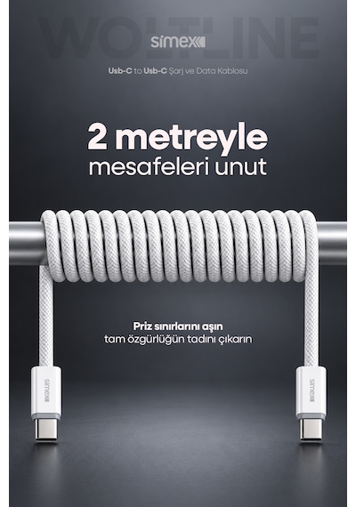 Type-c To Type-c 2 Metre Kablo 60w Süper Hızlı Şarj İphone Samsung Xiaomi Oppo Uyumlu