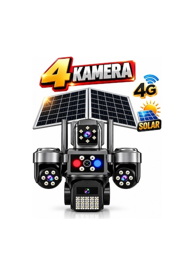 Hieasy 85-gz 8mp 4 Kamera 4g Solar Sim Ptz Sesli Akıllı Hibrit Zoom Güvenlik Kamera 7/24 Koruma