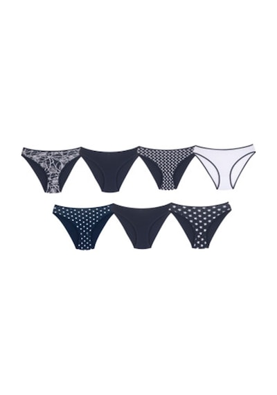New Lilla 18001-2 Kadın 7'Li Star In Love Bikini Külot Paketi Lacivert