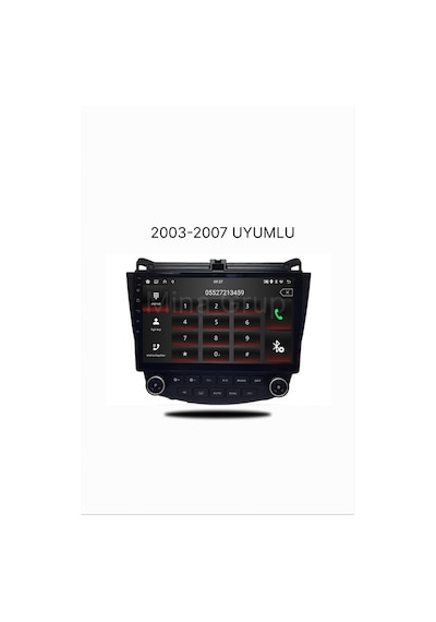 Snp Serisi Honda Accord 2003-2007 Uyumlu 10" Android Multimedya Sistemi 4-64 Gb Hafıza Carplay Android Auto Ve Geri Görüş Kamerası 10"