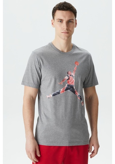 Nike Jordan Brand Jumpman Watercolor Graphic Tshirt Gray Jordan Grafik Baskılı Tişört Gri Siyah