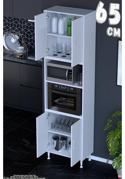 Bade 65 Cm Fırın Dolabı 4 Kapaklı Açık Raflı Çok Amaçlı Mutfak Kiler Dolabı Banyo Dolabı Boy Dolabı Beyaz Bade 65 Cm Fırın Dolabı 4 Kapaklı Açık Raflı Çok Amaçlı Mutfak Kiler Dolabı Banyo Dolabı Boy Dolabı Beyaz