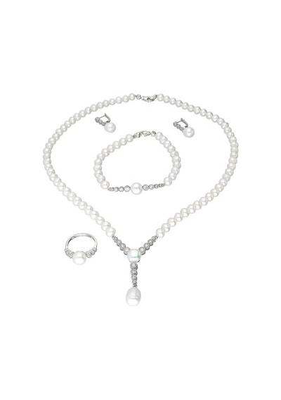 Chavin Inci Gümüş Kolye Küpe Bileklik Yüzük Takım Set Ds33
