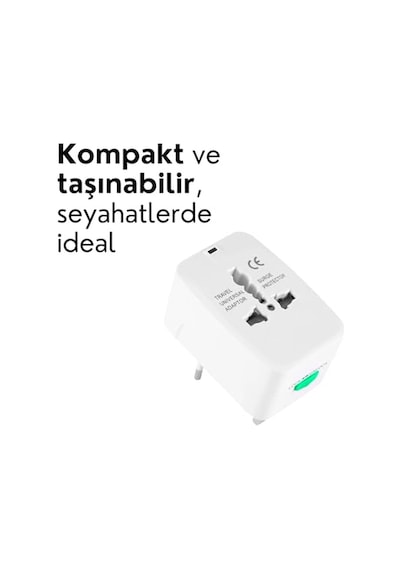 Priz Dönüştürücü Seyahat Adaptörü-siyah Genel