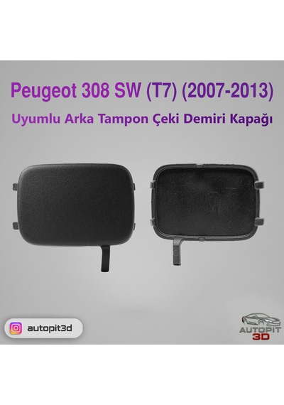 Peugeot 308 Sw T7 2007 2013 Uyumlu Arka Tampon Çeki Demiri Kapağı