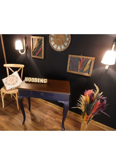 Wooding 80 Cm Çekmeceli Masif Lacivert Ceviz Dresuar (548586614) Ceviz