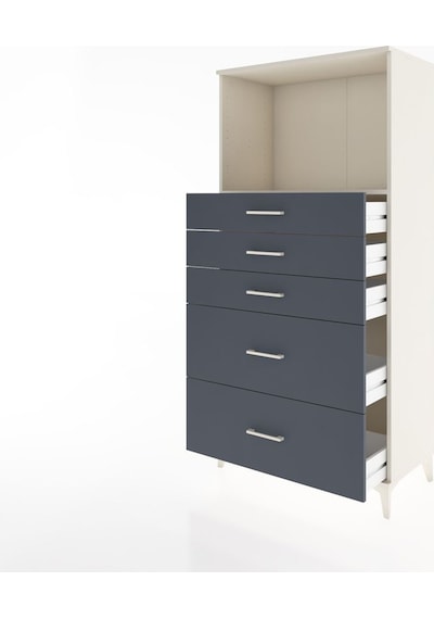 Hyperion Dolap Tek Raflı 5 Çekmeceli 88x44x182 Aytaşı-antrasit Aytaşı