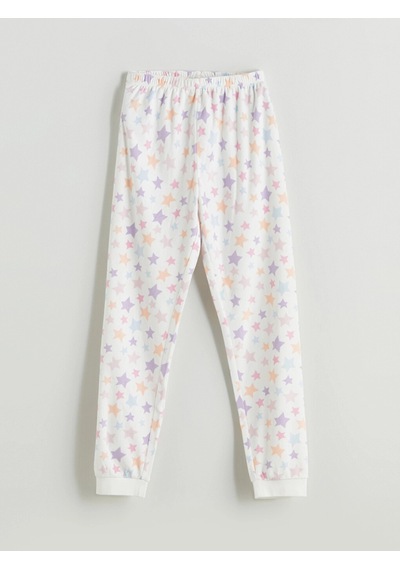 LC Waikiki Lcw Kids Pembe Bisiklet Yaka Kız Çocuk Pijama Takımı Peach