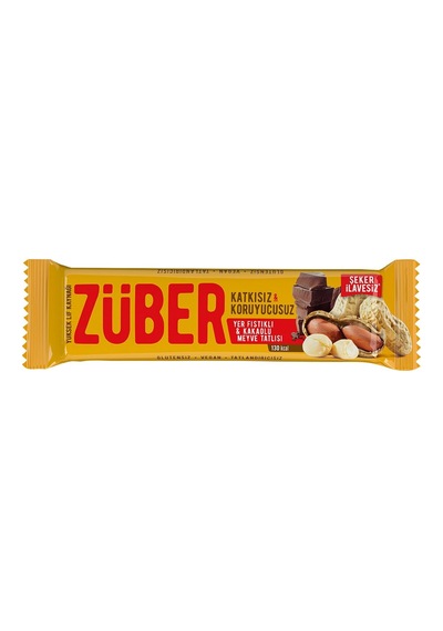 Züber Bar 40g Yer Fıstıklı - Katkısız, Glutensiz, Vegan Atıştırmalık 2'li Ekonomik Paket - 2 Ad Tarı