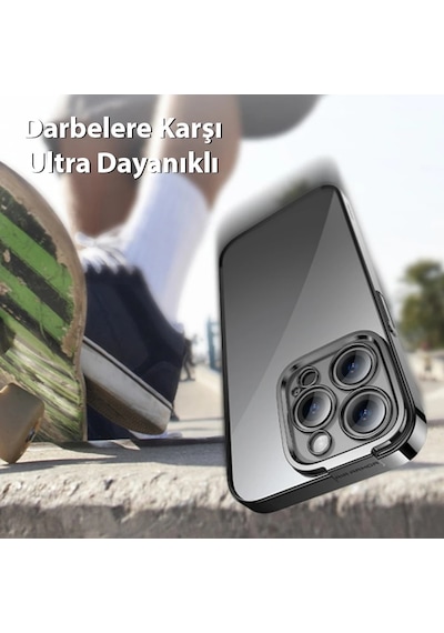 Baseus Glitter Apple iPhone Uyumlu 14 Pro 6.1 Renkli Kenar Silikon Kılıf + Tempered Ekran Koruyucu Set- 5775 95962659