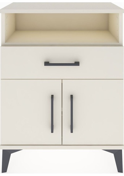 Arges Komodin 2 Raflı Tek Çekmeceli 2 Kapaklı 60x30x80 Aytaşı... Aytaşı