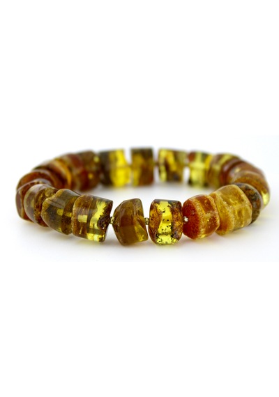 Kehribar Bileklik Amorf Tasarım Ambergold Blk23-140 Çok Renkli