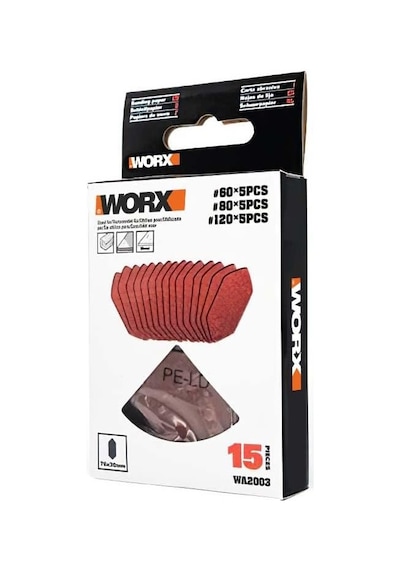 Wa2003 76x30mm 60, 80, 120 Kum, 15 Adet Cırtlı Universal Mouse Parmak Zımpara Kâğıdı Seti