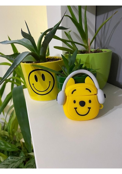 Apple Uyumlu iPhone 1/2. Nesil  Koruyucu Bluetooth Kulaklık Kılıfı Pooh Figürlü Pooh Airpods 1/2. Nesil
