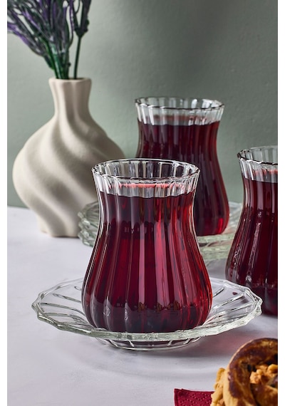 Perotti 12 Parça Çay Takımı Harmancık Sade 18035 Şeffaf