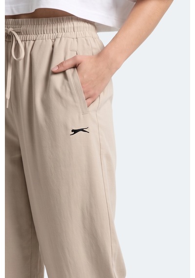 Slazenger Sunflower Kadın Bol Paça Bej Eşofman Altı