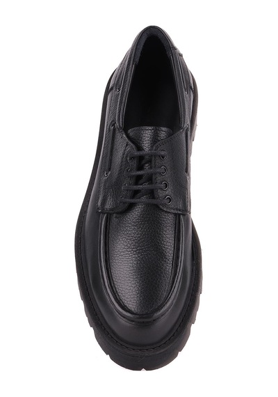 Shoetyle - Siyah Hakiki Deri Bağcıklı Erkek Günlük Ayakkabı 115-k512-1327 Siyah