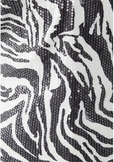 Rotate Zebra Desenli Pullu Uzun Kollu Tişört Beyaz