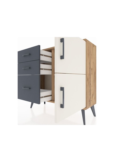 Arges Şifonyer Tek Raflı 3 Çekmeceli 2 Kapaklı 88x30x80 Çam-aytaşı/antrasit Aytaşı/antrasit Arges Şifonyer Tek Raflı 3 Çekmeceli 2 Kapaklı 88x30x80 Çam-aytaşı/antrasit Aytaşı/antrasit
