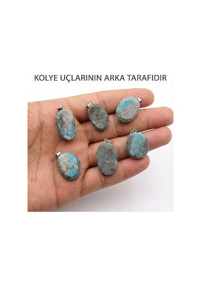 Doğal İran Turkuazı Firuze Çelik Kolye Boyasız Ve Orijinal Renkli