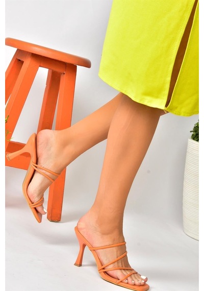 Fox Shoes Turuncu Kalın Topuklu Kadın Ayakkabı P590033909 Turuncu