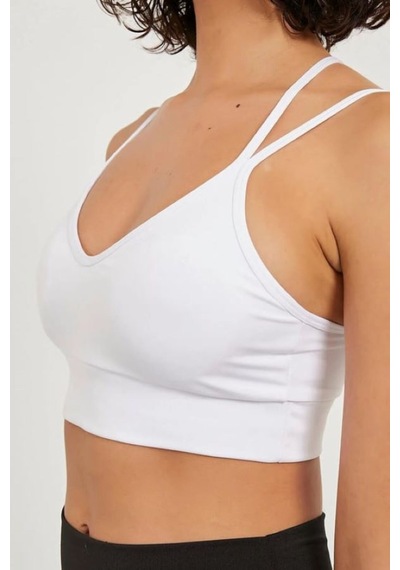 Sırt Çapraz Askılı Crop Bluz - S504566 Beyaz