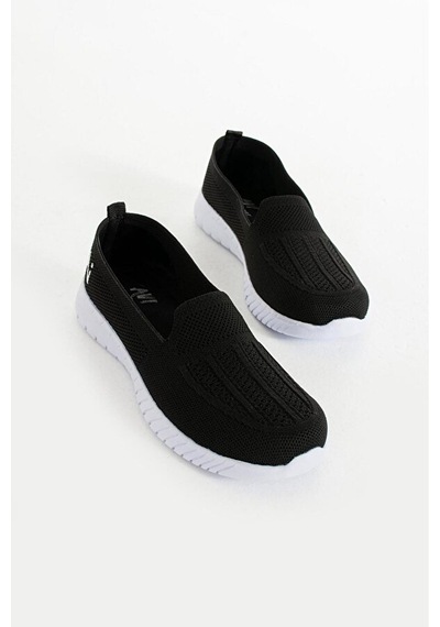 Adımist Kadın Örme Ses Yapmaz Ortopedik Rahat Hafif Günlük Sneaker Ayakkabı Siyah-beyaz