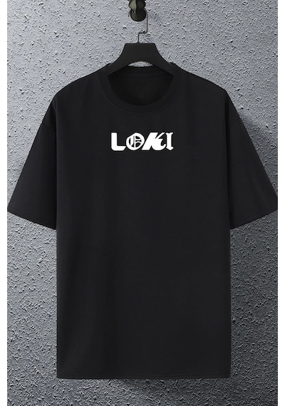 Flood Of Style Unisex Floki Baskılı T-shirt Siyah