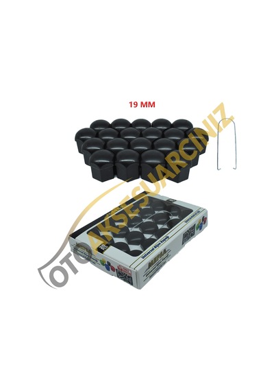 A Kalite Mefsa Bijon Kapağı Düz 19 Mm Siyah 20 Li Set