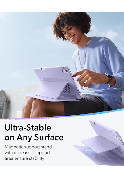 iPad Uyumlu Air 13 M2-M3-M4 2025 Flip Kalem Kontrol Kılıf Kapaklı Kılıf Violet