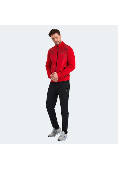 Slazenger RECOGNIZE Erkek Fermuarlı Dik Yaka Cepli Kırmızı Eşofman Takımı