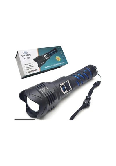 Everton Rt-397 Metal Fener 1000 Lümen Şarjlı 50w Su Geçirmez Parlaklık Ayarl Led Gösterge