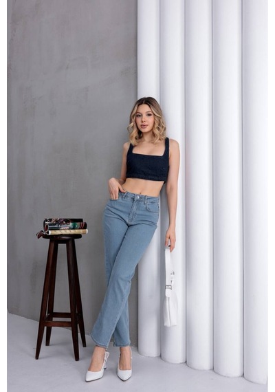 Zdnjeans Kadın Açık Mavi Yüksek Bel Jean Pantolon