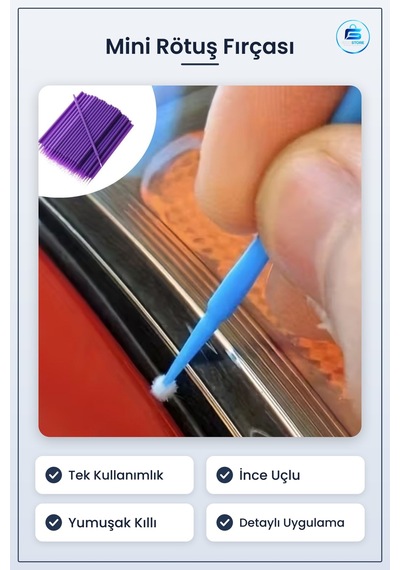 Mini Tek Kullanımlık Araba Rötuş Fırçası İnce Uçlu Yumuşak Kıllı