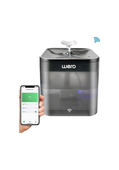 Wero Akıllı Kedi Köpek Su Şelalesi Su Pınarı Su Sebili - WiFi - Uv - 2.2 Lt Otomatik Su Temizleme