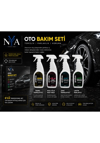 Nya Ultimate Oto Bakım Seti 4'lü Profesyonel Temizlik Ve Parlaklık Paketi