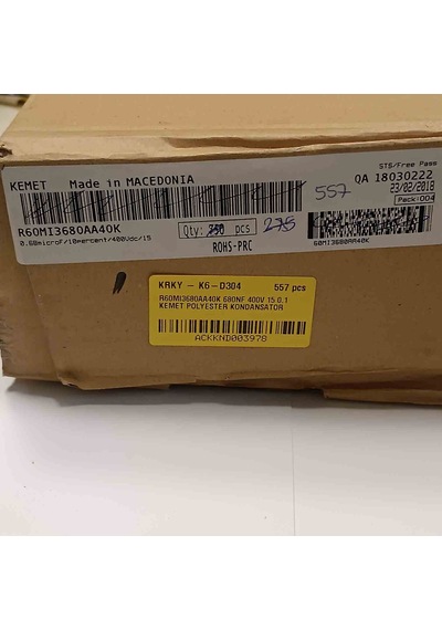 R60mı3680aa40k 680nf 400v 15 0.1 Polyester Kondansatör 10 Adet