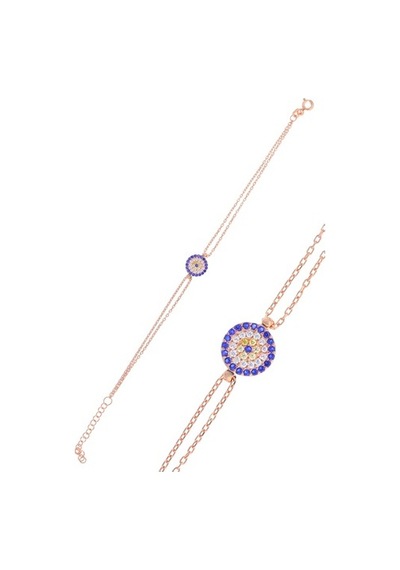 Nazar Boncuğu Tasarım Zirkon Taşlı Roslu Dörtlü Set (S) (505611368)